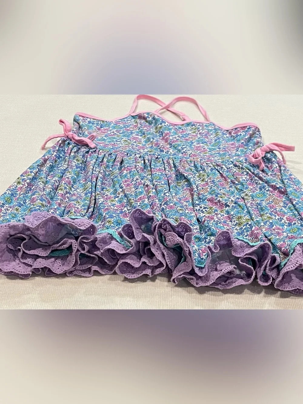 Love + Grow Clothing Co. Retro Floral Bamboo Tunic Dress Top - Girls Size 12Y
